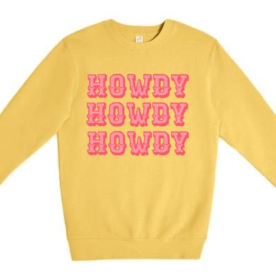 White Howdy Rodeo Western Country Southern Cowgirl Premium Crewneck Sweatshirt