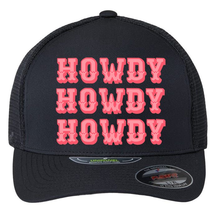 White Howdy Rodeo Western Country Southern Cowgirl Flexfit Unipanel Trucker Cap