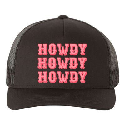 White Howdy Rodeo Western Country Southern Cowgirl Yupoong Adult 5-Panel Trucker Hat