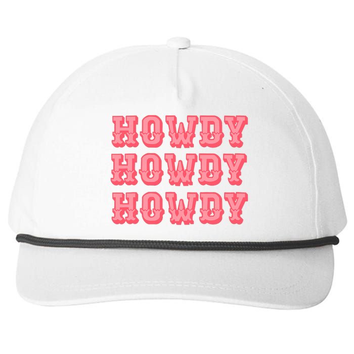 White Howdy Rodeo Western Country Southern Cowgirl Snapback Five-Panel Rope Hat