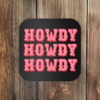 White Howdy Rodeo Western Country Southern Cowgirl Coaster