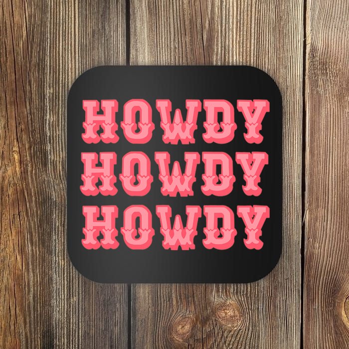 White Howdy Rodeo Western Country Southern Cowgirl Coaster