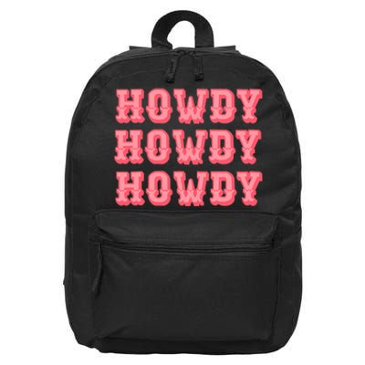 White Howdy Rodeo Western Country Southern Cowgirl 16 in Basic Backpack