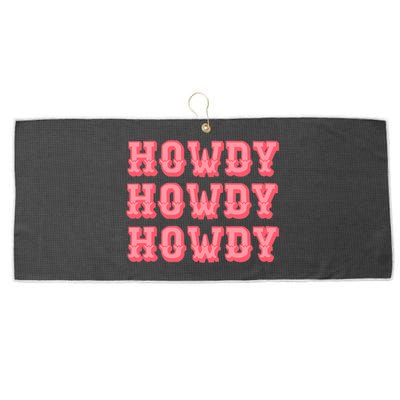 White Howdy Rodeo Western Country Southern Cowgirl Large Microfiber Waffle Golf Towel