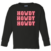 White Howdy Rodeo Western Country Southern Cowgirl Toddler Long Sleeve Shirt