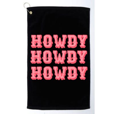 White Howdy Rodeo Western Country Southern Cowgirl Platinum Collection Golf Towel