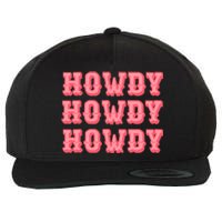 White Howdy Rodeo Western Country Southern Cowgirl Wool Snapback Cap