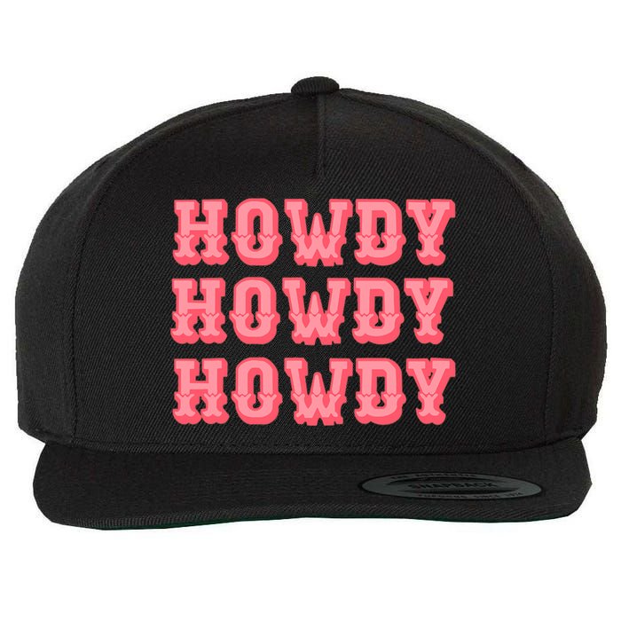 White Howdy Rodeo Western Country Southern Cowgirl Wool Snapback Cap