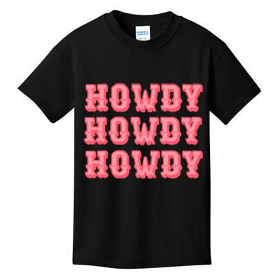 White Howdy Rodeo Western Country Southern Cowgirl Kids T-Shirt