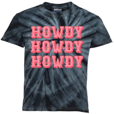 White Howdy Rodeo Western Country Southern Cowgirl Kids Tie-Dye T-Shirt