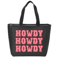 White Howdy Rodeo Western Country Southern Cowgirl Zip Tote Bag