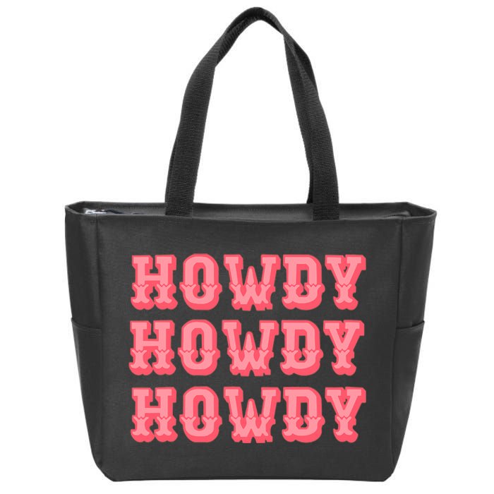 White Howdy Rodeo Western Country Southern Cowgirl Zip Tote Bag