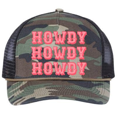 White Howdy Rodeo Western Country Southern Cowgirl Retro Rope Trucker Hat Cap