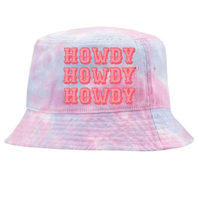 White Howdy Rodeo Western Country Southern Cowgirl Tie-Dyed Bucket Hat