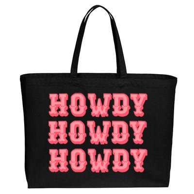 White Howdy Rodeo Western Country Southern Cowgirl Cotton Canvas Jumbo Tote