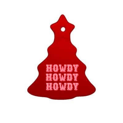 White Howdy Rodeo Western Country Southern Cowgirl Ceramic Tree Ornament