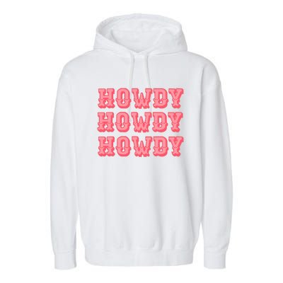 White Howdy Rodeo Western Country Southern Cowgirl Garment-Dyed Fleece Hoodie