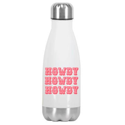 White Howdy Rodeo Western Country Southern Cowgirl Stainless Steel Insulated Water Bottle