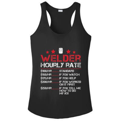 Welder Hourly Rate Funny Welding For Welder Worker Women Ladies PosiCharge Competitor Racerback Tank