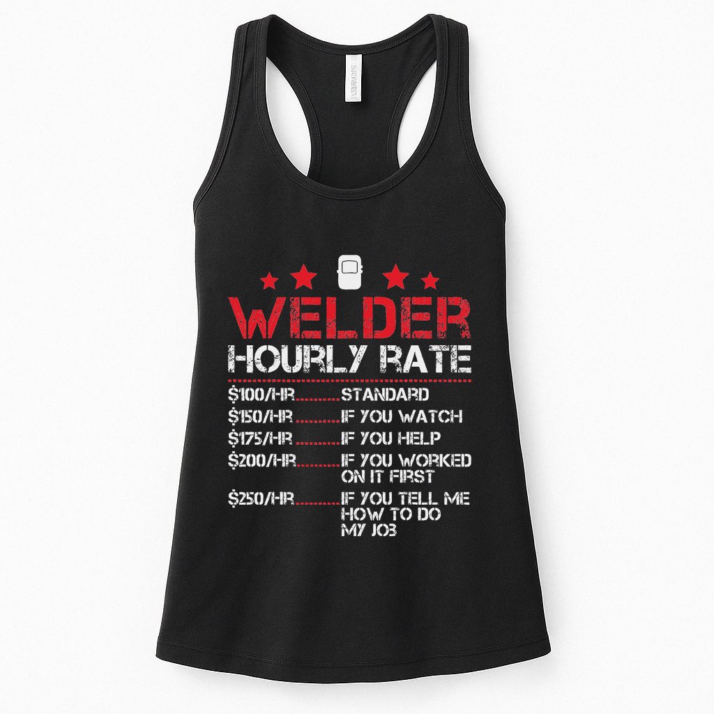 Welder Hourly Rate Funny Welding For Welder Worker Women Womens Tank Top