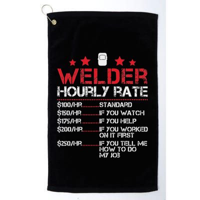 Welder Hourly Rate Funny Welding For Welder Worker Women Golf Towel