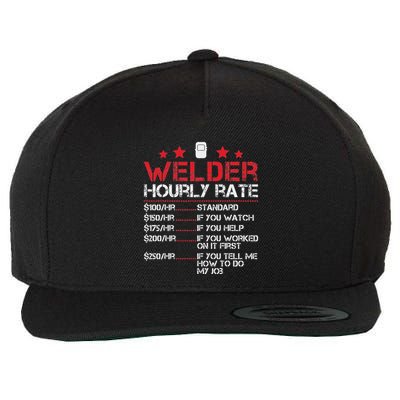 Welder Hourly Rate Funny Welding For Welder Worker Women Wool Snapback Cap