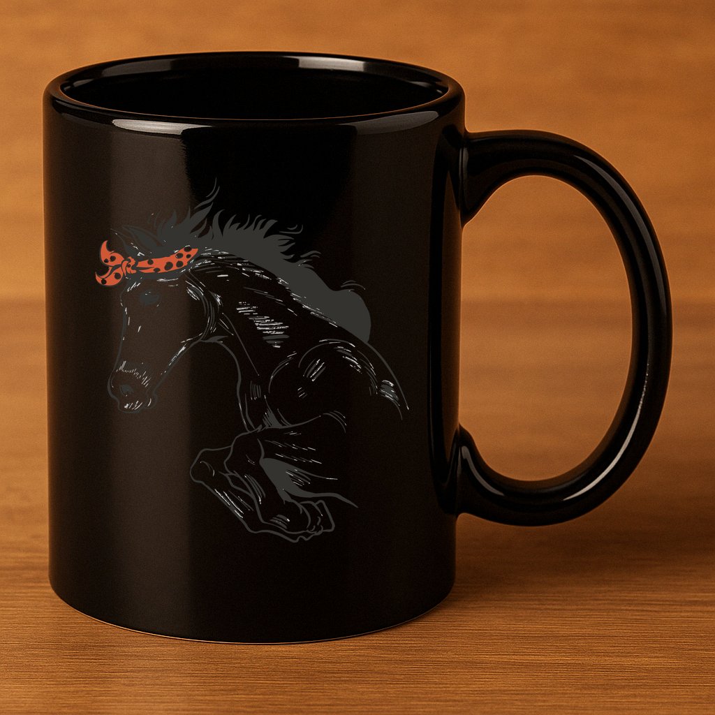 Wild Horse Running 11oz C Handle Ceramic Mug