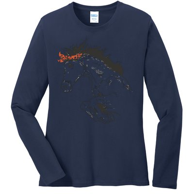 Wild Horse Running Ladies Long Sleeve Shirt