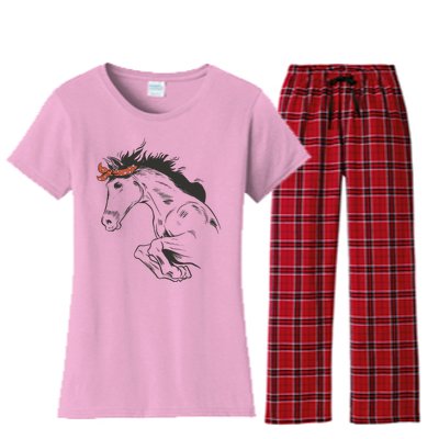 Wild Horse Running Women's Flannel Pajama Set