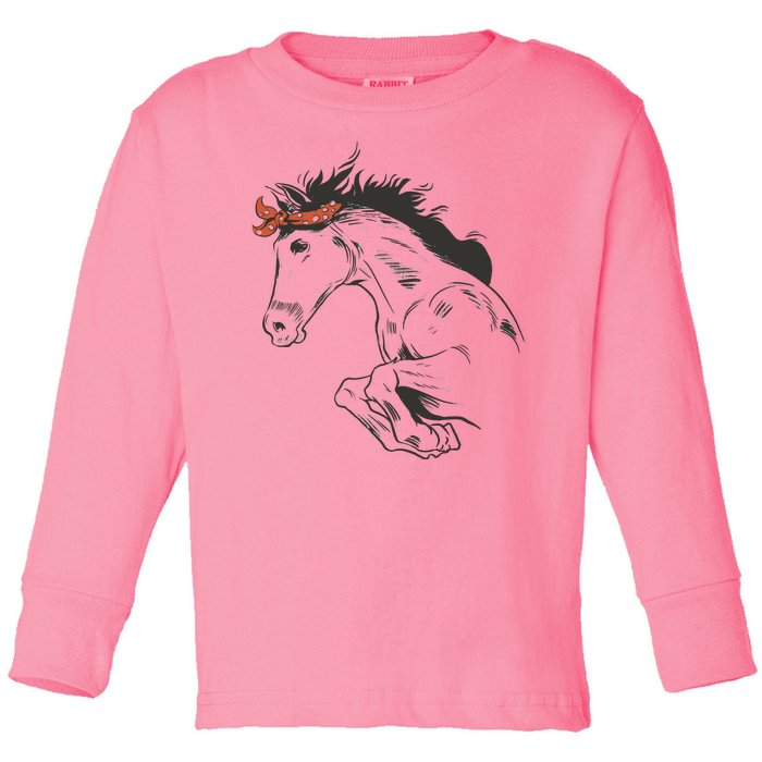 Wild Horse Running Toddler Long Sleeve Shirt