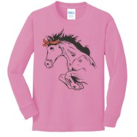 Wild Horse Running Kids Long Sleeve Shirt