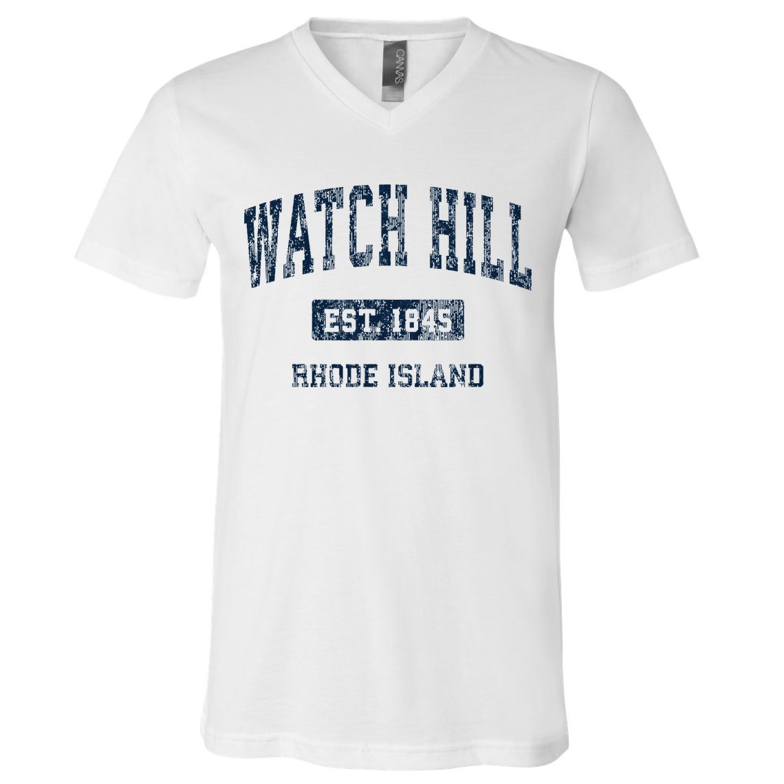 Watch Hill Rhode Island RI Vintage Athletic Sports Design V-Neck T-Shirt