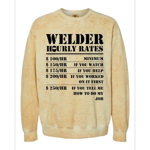 Welder Hourly Rate Funny Welding Colorblast Crewneck Sweatshirt