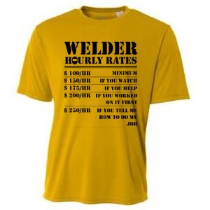 Welder Hourly Rate Funny Welding Cooling Performance Crew T-Shirt