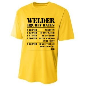 Welder Hourly Rate Funny Welding Performance Sprint T-Shirt