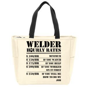 Welder Hourly Rate Funny Welding Zip Tote Bag