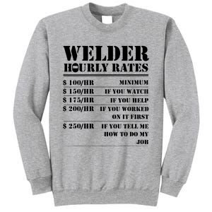 Welder Hourly Rate Funny Welding Sweatshirt