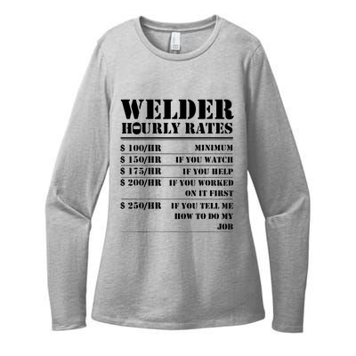 Welder Hourly Rate Funny Welding Womens CVC Long Sleeve Shirt