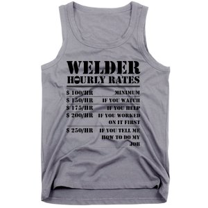 Welder Hourly Rate Funny Welding Tank Top