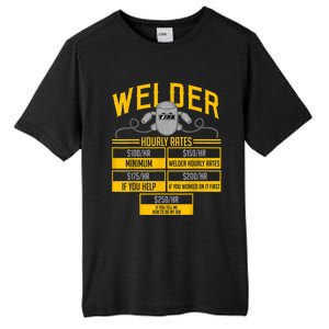 Welder Hourly Rate Funny Welding Gift For Hard Worker Welder Tall Fusion ChromaSoft Performance T-Shirt