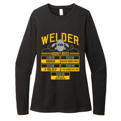 Welder Hourly Rate Funny Welding Gift For Hard Worker Welder Womens CVC Long Sleeve Shirt