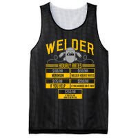 Welder Hourly Rate Funny Welding Gift For Hard Worker Welder Mesh Reversible Basketball Jersey Tank