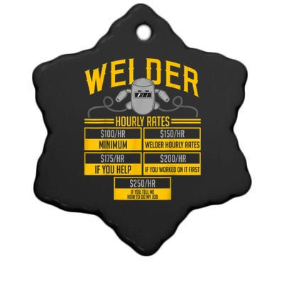 Welder Hourly Rate Funny Welding Gift For Hard Worker Welder Ceramic Star Ornament