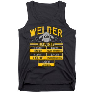 Welder Hourly Rate Funny Welding Gift For Hard Worker Welder Tank Top