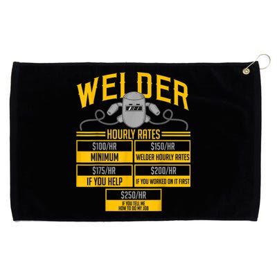 Welder Hourly Rate Funny Welding Gift For Hard Worker Welder Grommeted Golf Towel