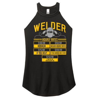 Welder Hourly Rate Funny Welding Gift For Hard Worker Welder Women’s Perfect Tri Rocker Tank