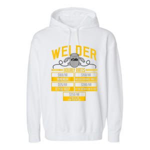 Welder Hourly Rate Funny Welding Gift For Hard Worker Welder Garment-Dyed Fleece Hoodie