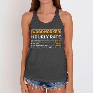 Woodworker Hourly Rate Woodworking Women's Knotted Racerback Tank