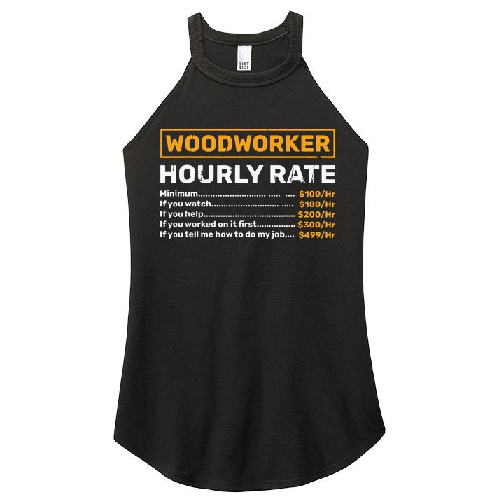 Woodworker Hourly Rate Woodworking Women's Perfect Tri Rocker Tank