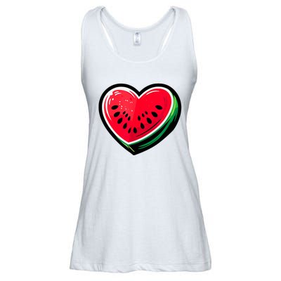 Watermelon Heart Shaped Summer Fruit Ladies Essential Flowy Tank